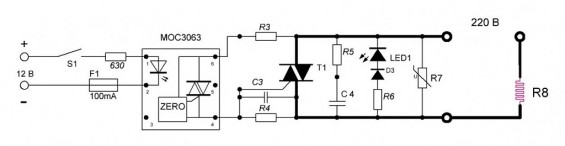 Схема твердотельного реле