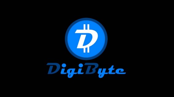 Эмблема DigiByte на чёрном фоне