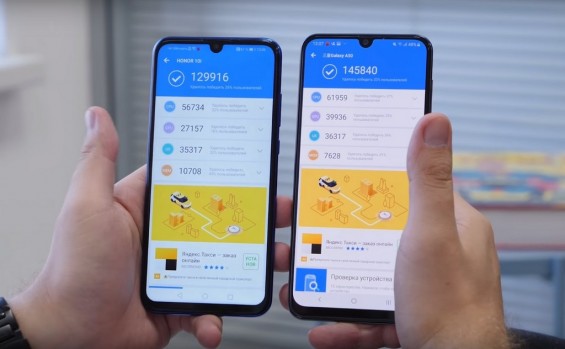 Результаты прогона Samsung Galaxy A50 и Honor 10i в бенчмарке AnTuTu