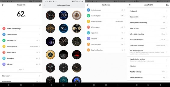 Настройки Amazfit GTR