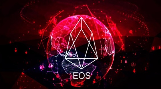 Эмблема EOS на фоне цифрового изображения Земли