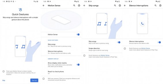 Motion Sense в Google Pixel 4 XL