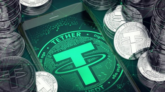 Серебристые монеты стейблкоина Tether