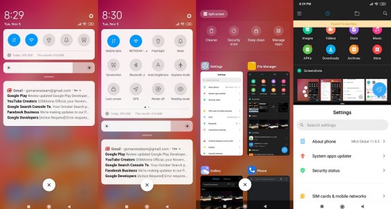 Уведомления и быстрый доступ в MIUI 11