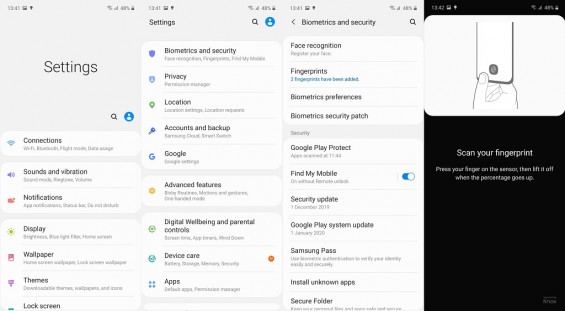 Настройки биометрии у Samsung Galaxy A51