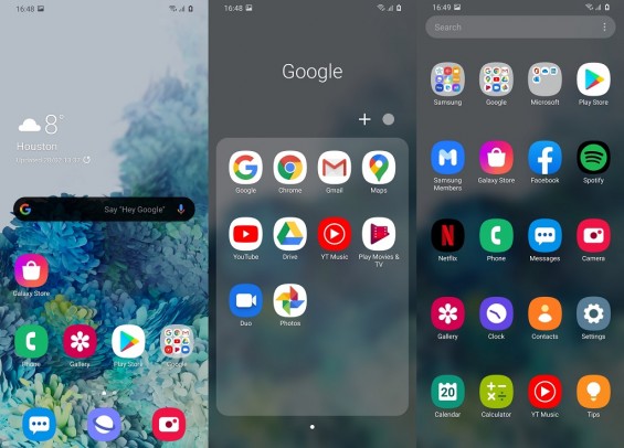 Домашний экран и папки в Samsung Galaxy S20 Ultra