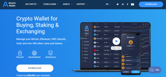 Atomic Wallet для хранения монет АТОМ