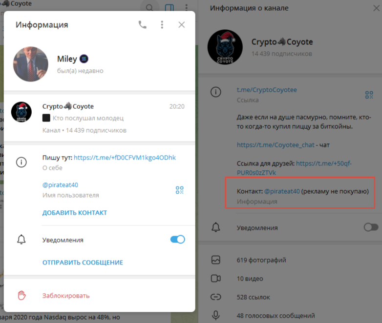 crypto coyote телеграмм