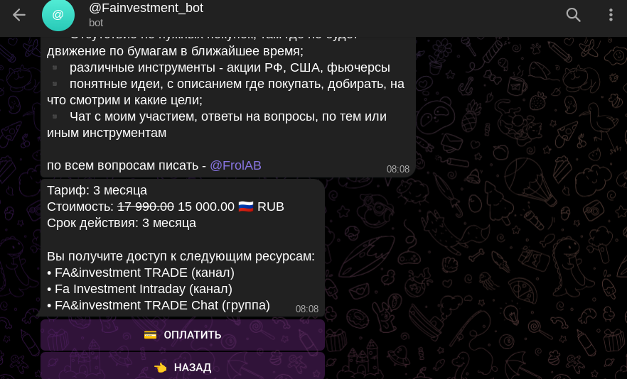 fa investment new код индикатора