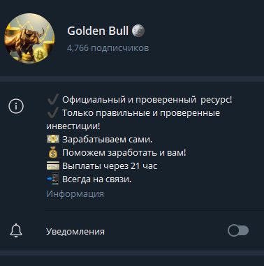 Телеграм-канал Голден Булл