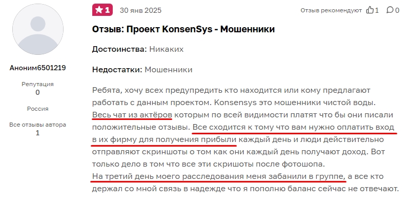 konsensys доход отзывы