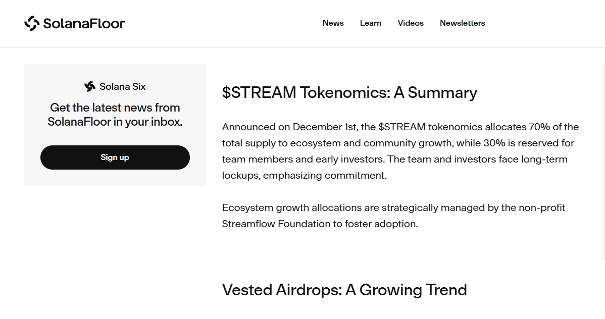 streamflow airdrop