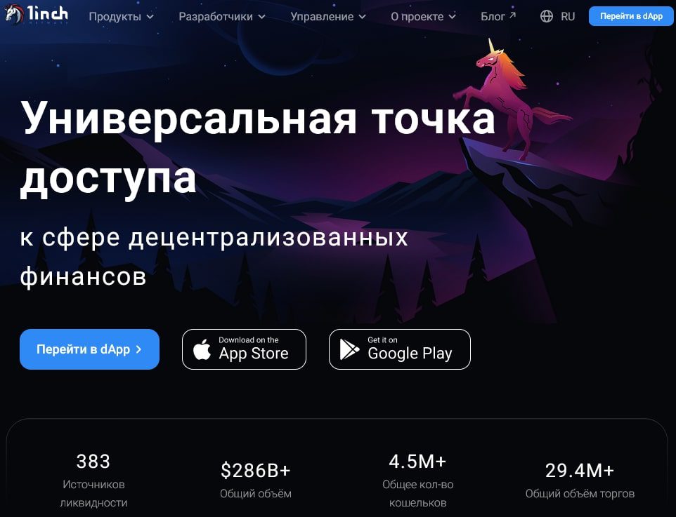 1inch криптовалюта сайт