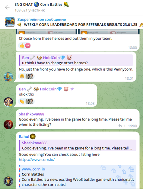 ENG CHAT Corn Battles
