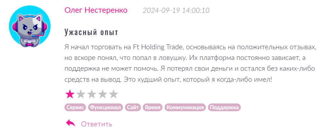 ftholdingtrade com отзывы