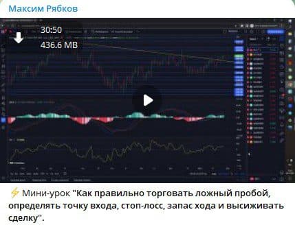 Трейдер Максим Рябков ютуб канал