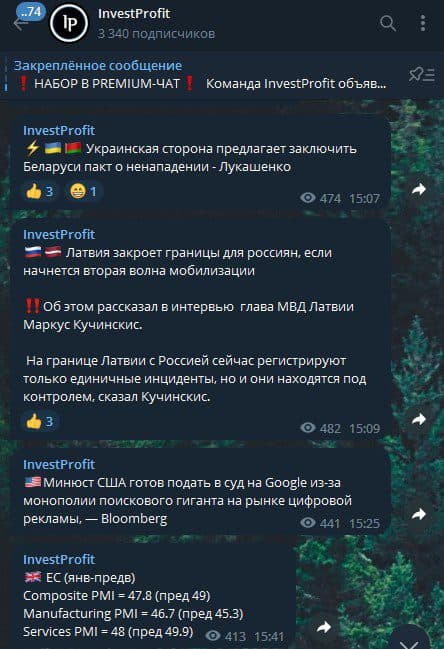 Телеграм Invest Profit обзор канала