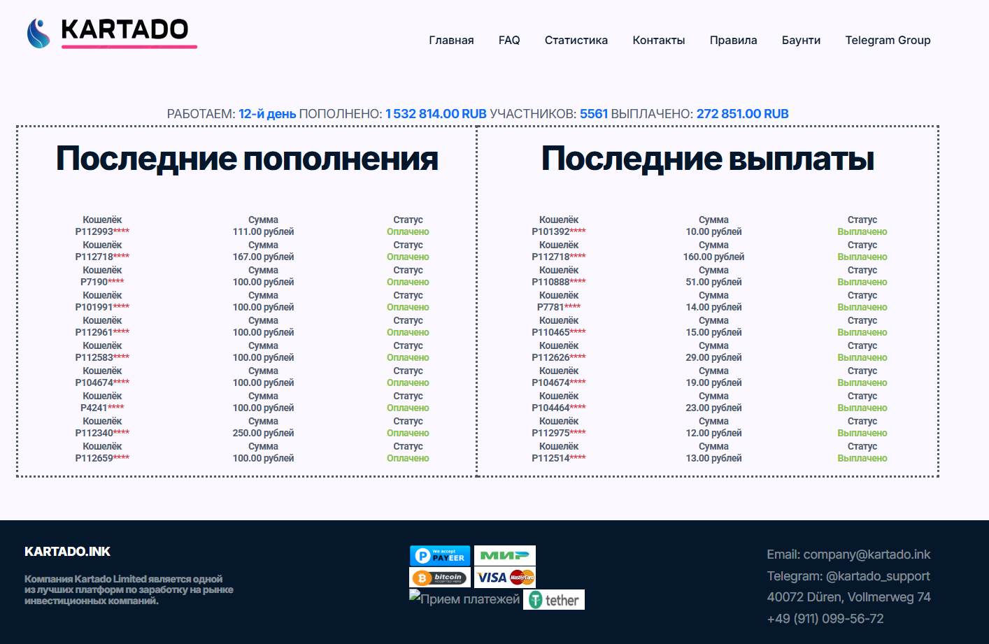 kartado лохотрон