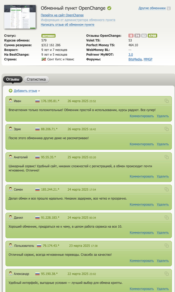 обменник openchange