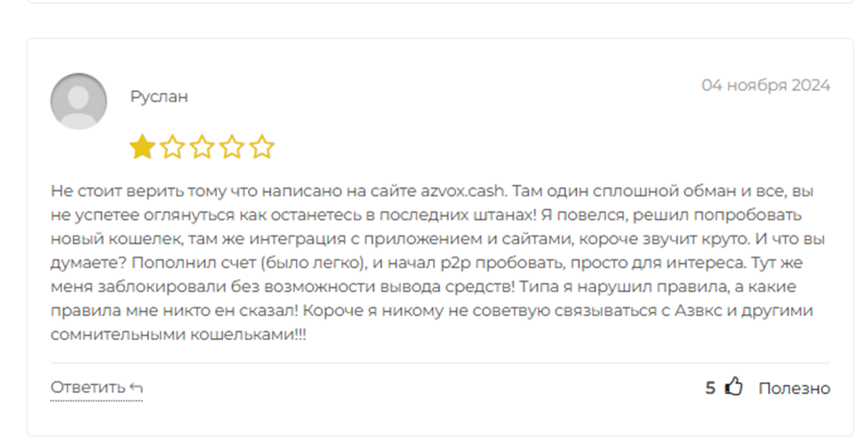 azvox cash отзывы