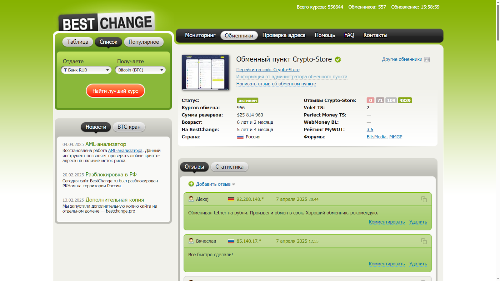 Crypto Store CC отзывы