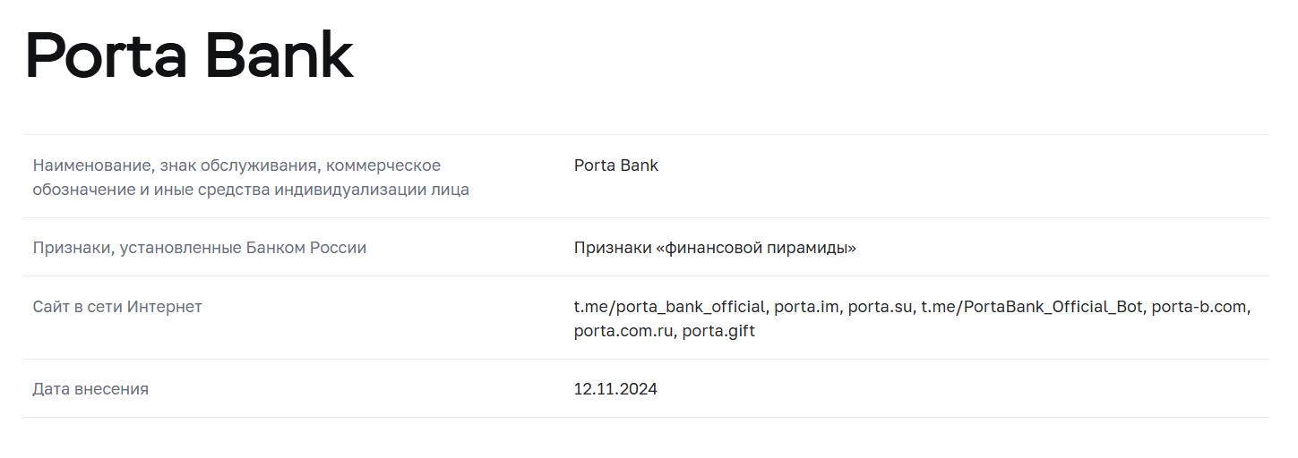 porta bank отзывы