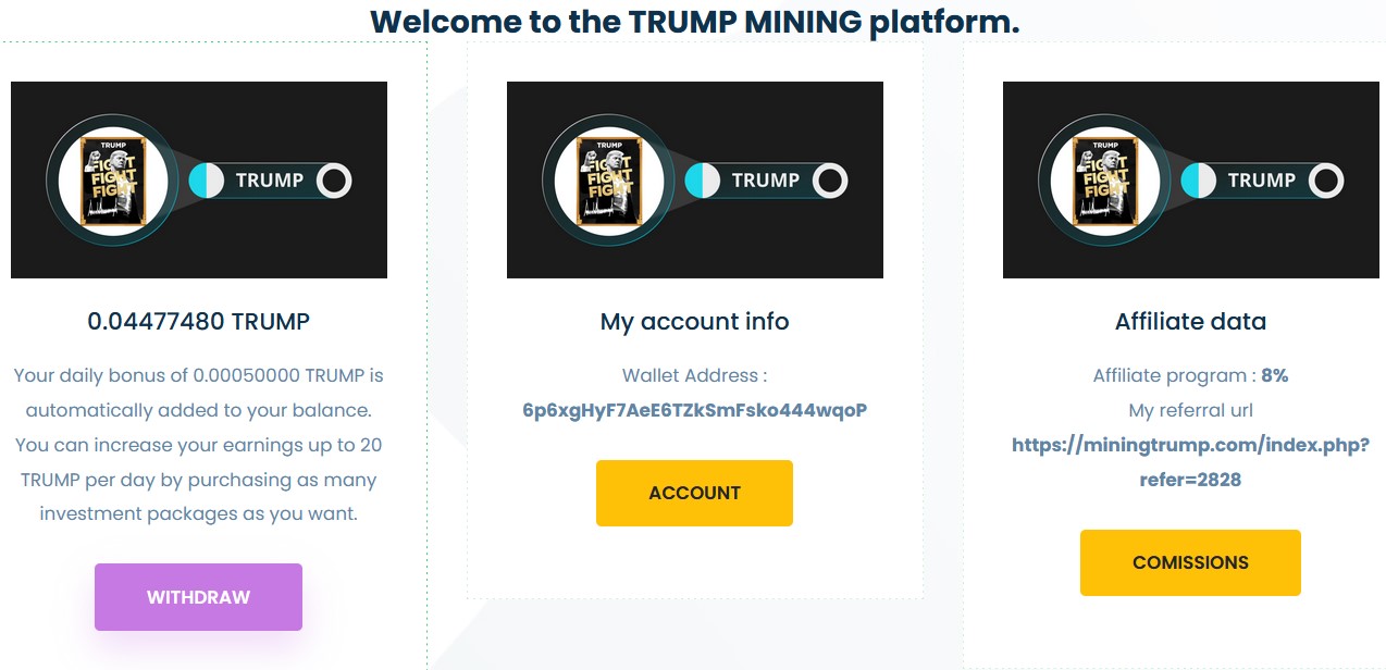 trump mining machine