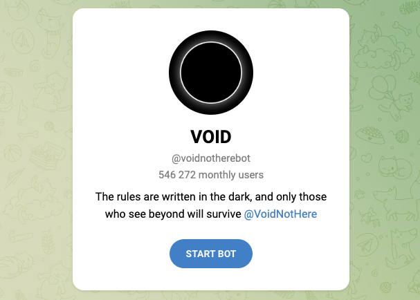 void игра в телеграмме