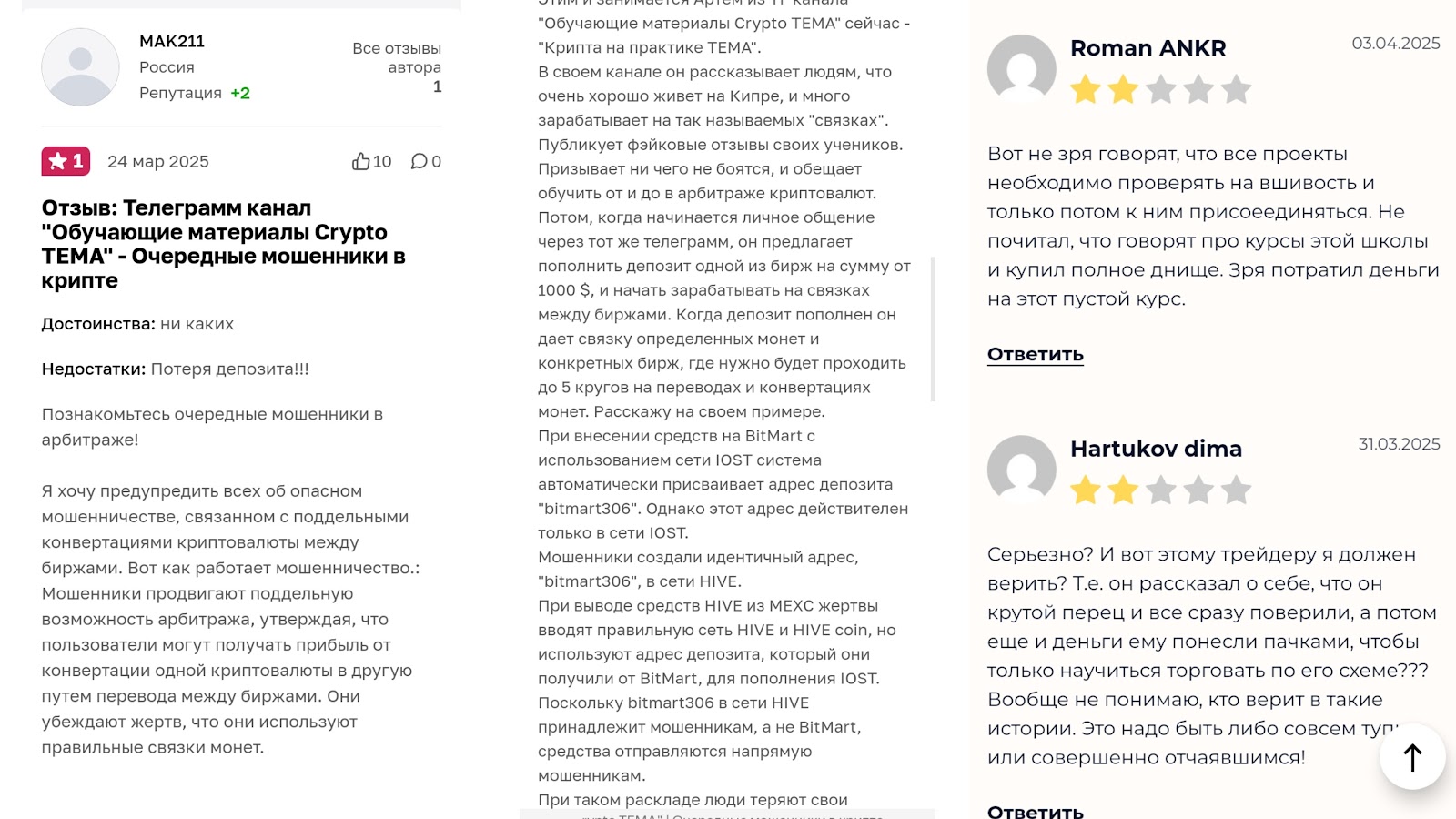 art crypto p2p отзывы