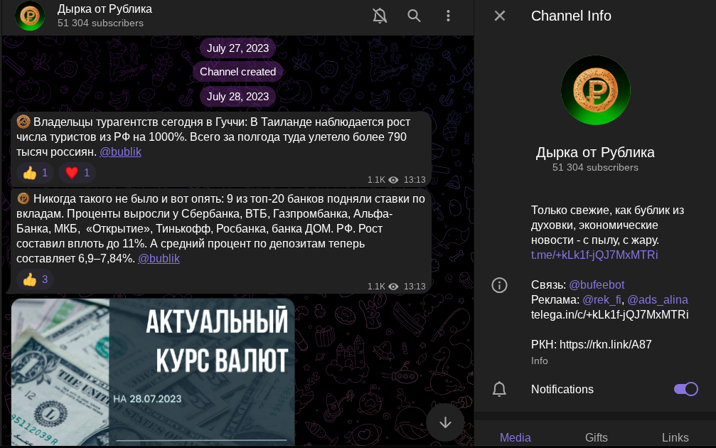 дырка от рублика телеграм