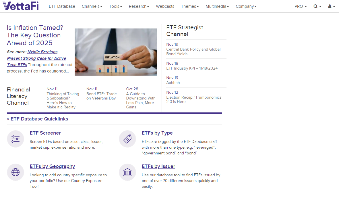 сервис для трейдеров ETF-db