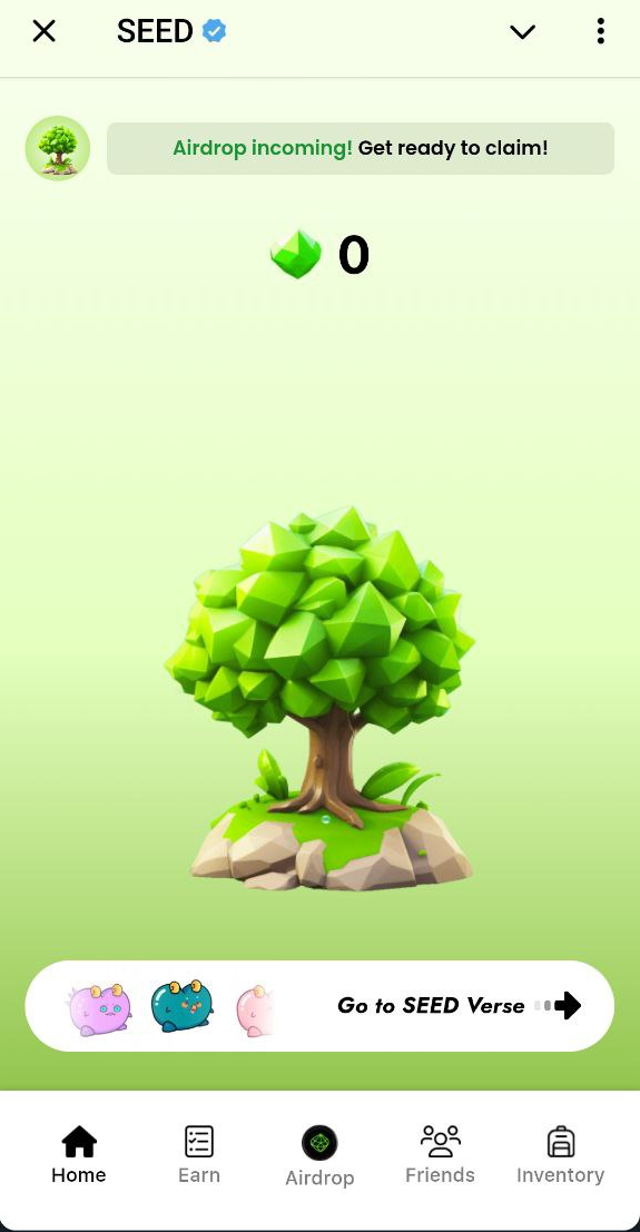 ТОН майнинг в ТГ игре SEED
