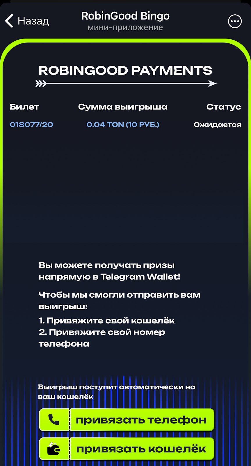 робин гуд бинго в телеграмме отзывы