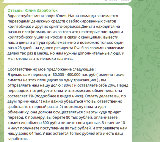 юлия заработок