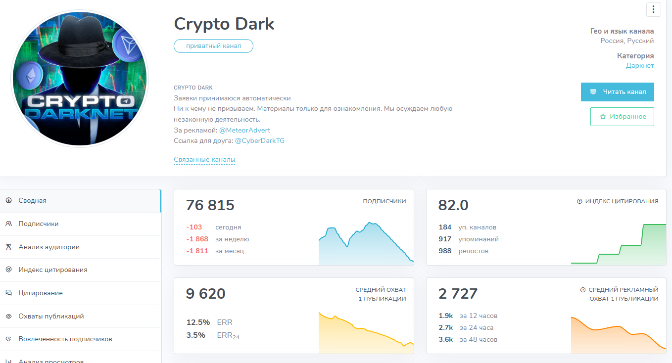 crypto dark тгк