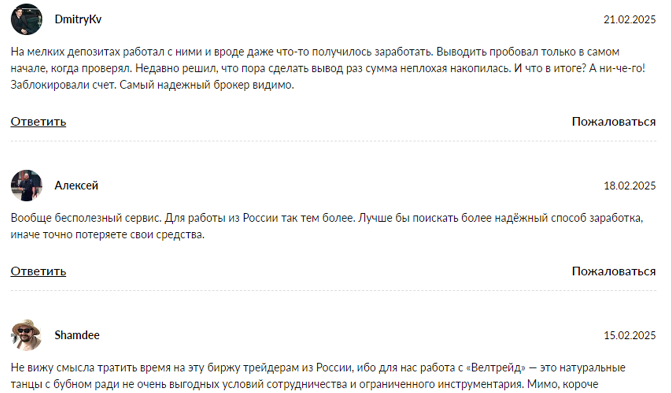 «Велтрейд» биржа