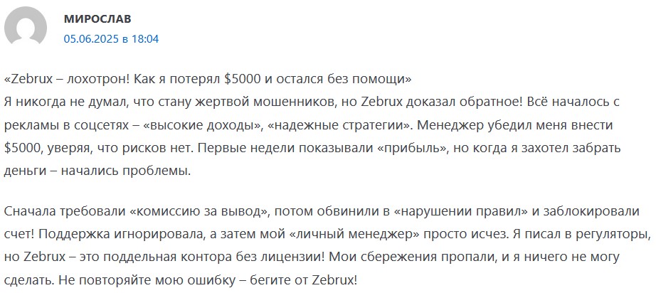 zebrux биржа