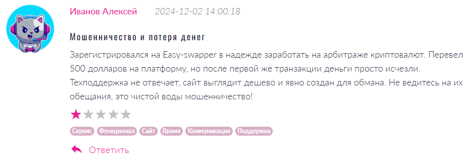обменник easy swaper com отзывы