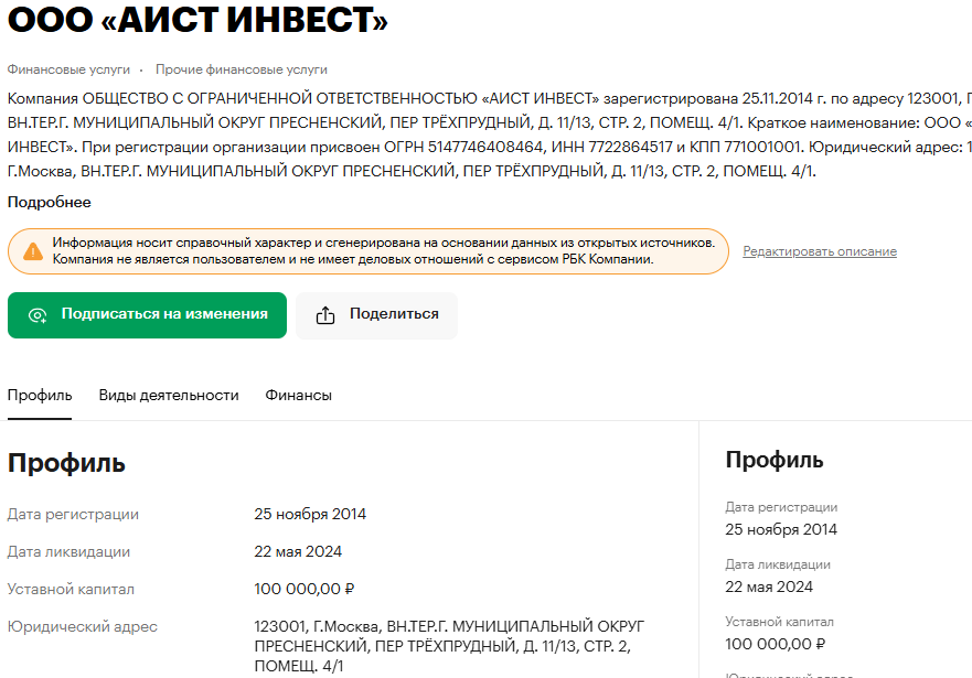 аист инвест отзывы