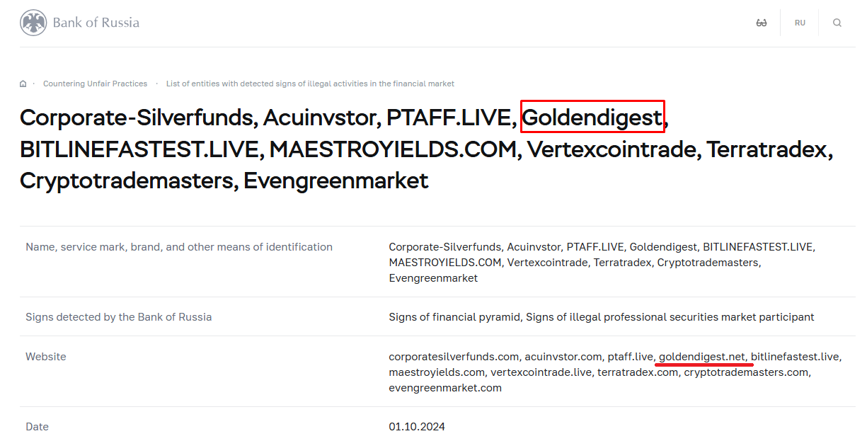 Goldendigest Ltd Goldendigest Ltd