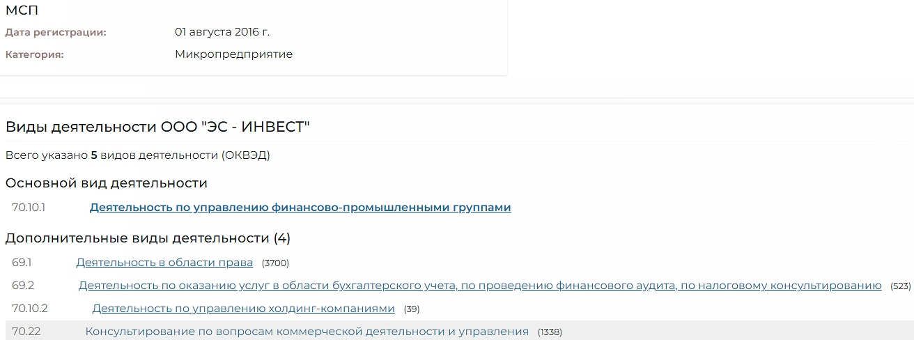 ООО ЭС ИНВЕСТ ООО ЭС ИНВЕСТ