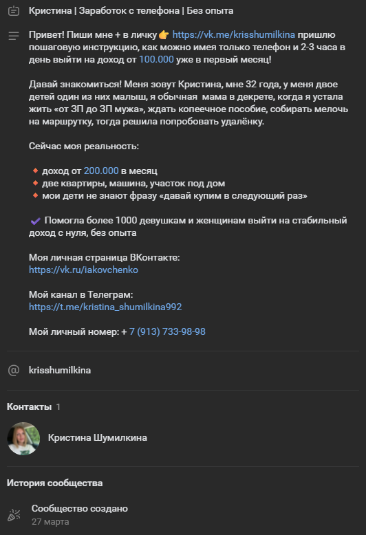 Кристина Шумилкина Заработок с телефона отзывы Кристина Шумилкина Заработок с телефона отзывы
