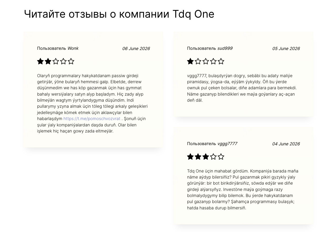 tdq one tdq one