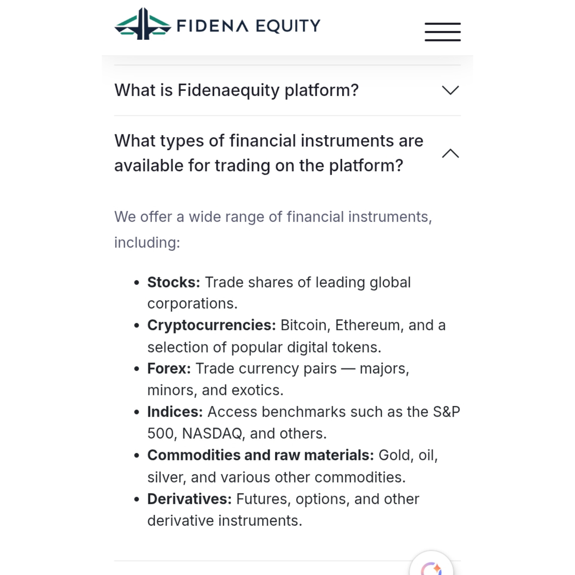 fidenaequity platform fidenaequity platform