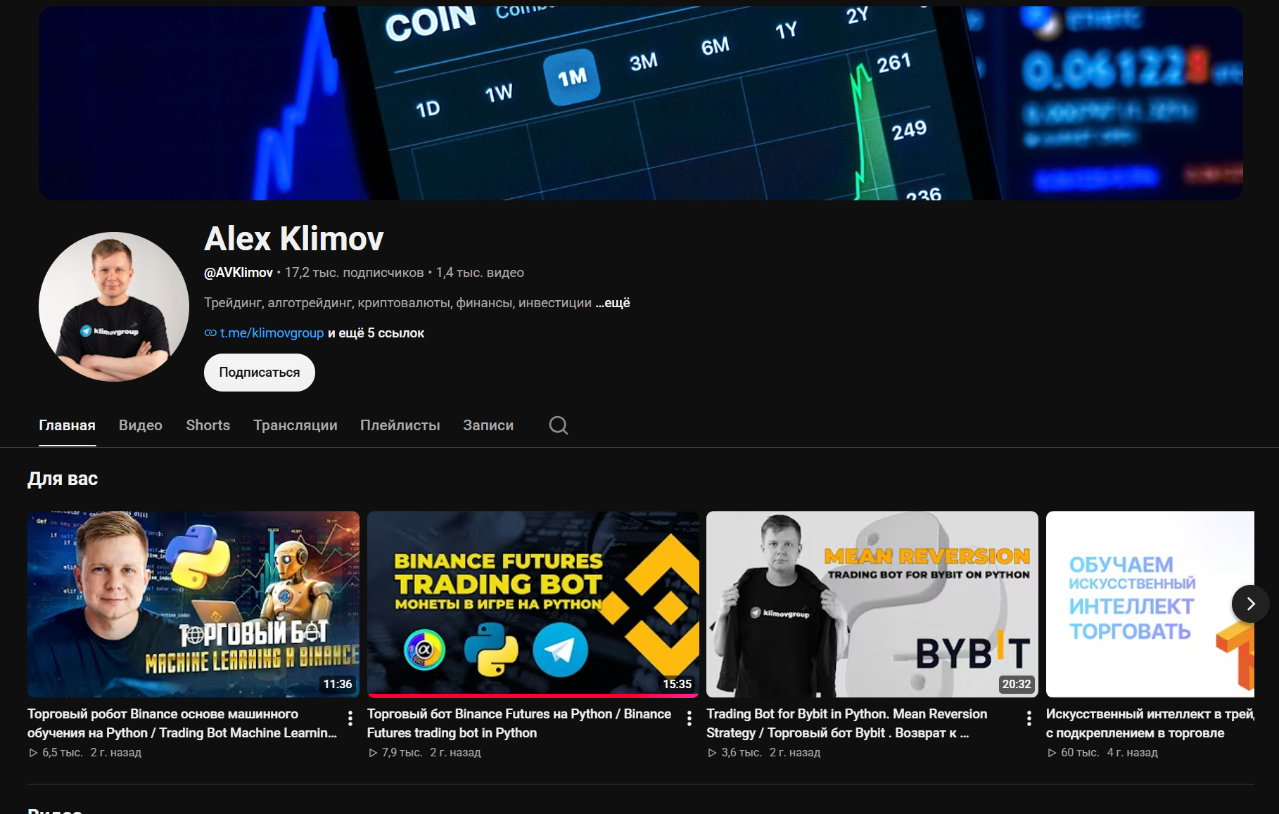Alex Klimov трейдинг Alex Klimov трейдинг